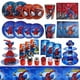 thumbnail image 2 of Decoración de cumpleaños de Spiderman, mantel, vasos de papel, platos, telón de fondo, vajilla, pancarta, globos, suministros para fiestas de bebés y niños, 2 of 5