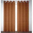 thumbnail image 1 of S4sassy Cotton Duck Flourish Damask Orange Double Panel Eyelet Living Room Door Curtains- 54x84 Inches, 1 of 5