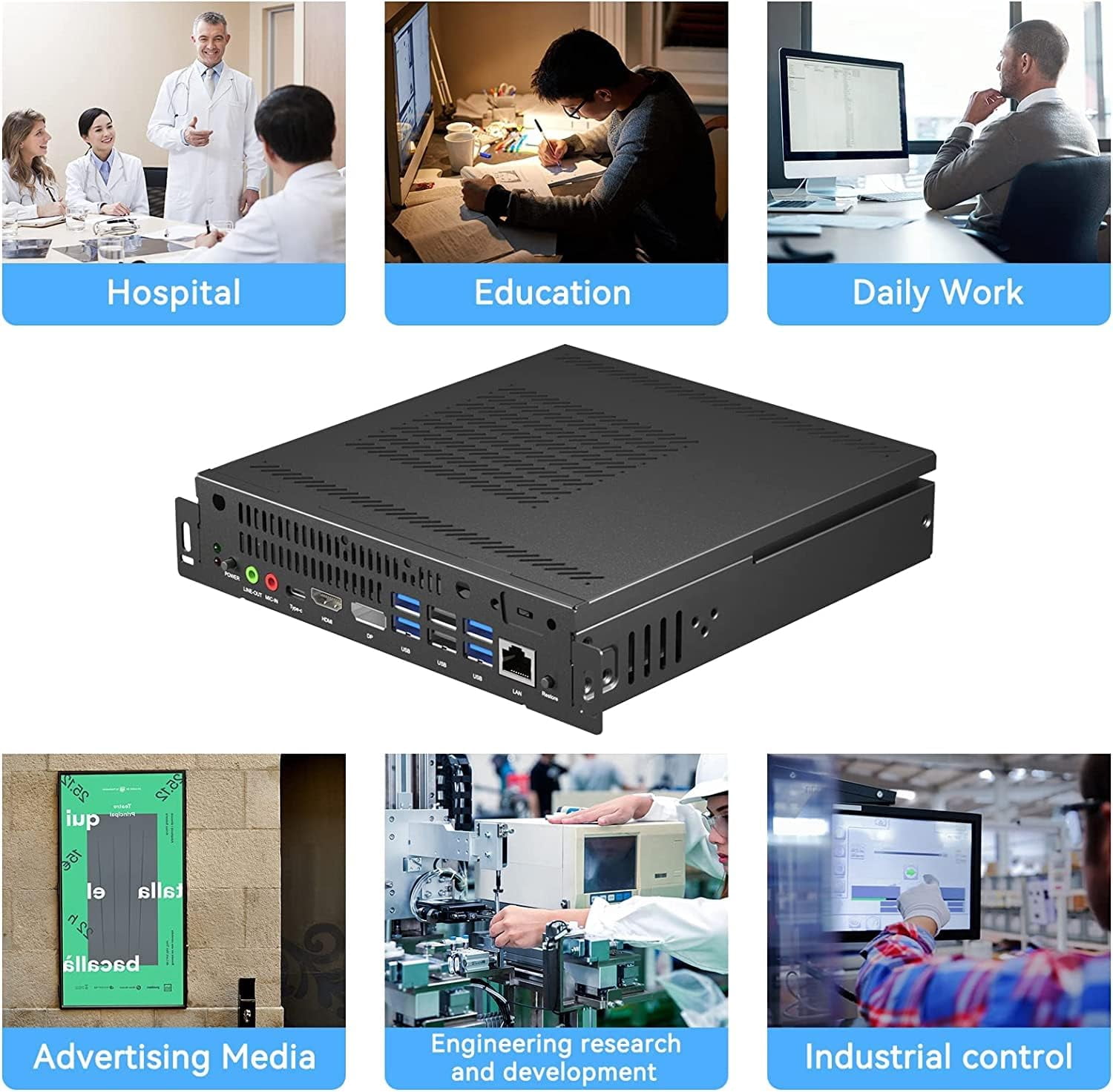 TIBURN Mini PC Windows 11 Pro, Intel I5-12450H Quad-Core Processor Mini Computers, Desktop Computers 4K UHD Board