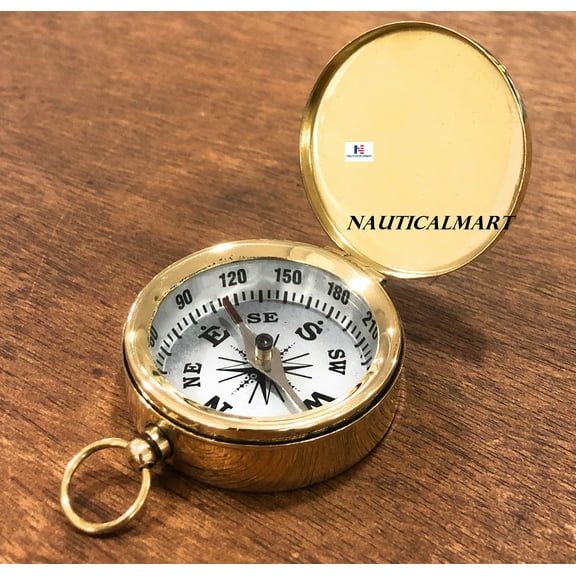 Miniature Brass Compass 1.75" Working Compass w/ Lid Steampunk Pendant, Charm, Nautical Jewelry