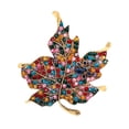 thumbnail image 2 of Teissuly Retro Colored Diamond Maple Leaf Brooch Plant Corsage Female Ornament, 2 of 9