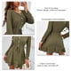 thumbnail image 5 of Vestido De Punto Con Cordón Para Mujer, Vestido De Punto De Línea A, Manga Larga, Cuello Redondo, Botón, Cordón, Cintura Elástica, Vestido Para Mujer, Verde Militar M ANGGREK HD1711, 5 of 6