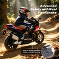thumbnail image 6 of Track Seven 24V Ride on Motorcycle, Licensed Aprilia RSV4 Electric Motorcycle with Training Wheels, LED Lights, Music, Large Seat, Up to 5 Mph, 24V Ride on Toy Car for Boys Girls Aged 3+, Blue, 6 of 11