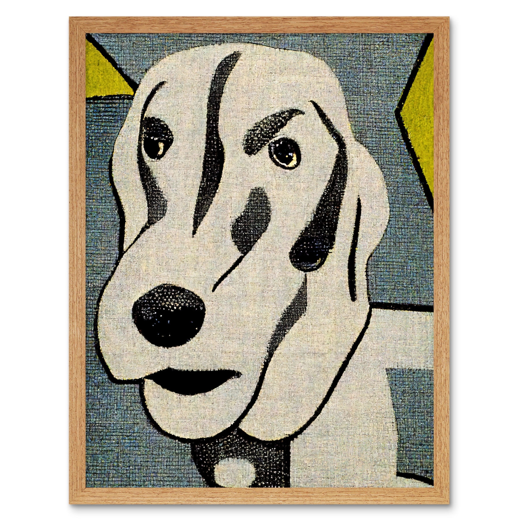 Pop Art Fun Halftone Dog Art Print Framed Poster Wall Decor 12x16