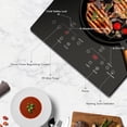 thumbnail image 2 of Jessier 12 Inch Electric Cooktop - 2 Burners Countertop & Built-in Electric Stove Top, 120V Plug in Electric Cooktop, Timer, Child Safety Lock, Over-Temperature Protection, Sensor Touch Control, 2 of 7
