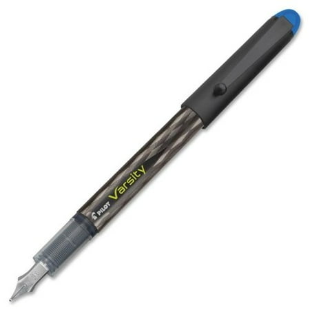 Fine Tip Disposable Fountain Pen Pilot Varsity Disposable Fountain Pen - Fine Pen Point Type - Blue Ink - Silver, Black Barrel - 1 Each ()