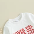 thumbnail image 5 of Bagilaanoe 2Pcs Baby Girl Boy Valentine’s Day Clothing Sets Toddler Letter Print Long Sleeve Sweatshirt Tops + Ribbed Flare Trousers 6M 12M 18M 24M 3T 4T Kids Pants Set, 5 of 8