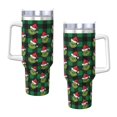 thumbnail image 3 of Regalos personalizados Grin-Ch para vasos de 40 oz con asa y pajita - Taza de café de viaje de acero inoxidable con tapa - Regalos ideales para mujeres, niñas y niños en cumpleaños y Navidad, 3 of 8