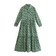 thumbnail image 6 of Cenuakty Women Long Sleeve Shirt Dress Geometric Print Casual Loose A-Line Party Dress for Beach Cocktail Club Streetwear, 6 of 9