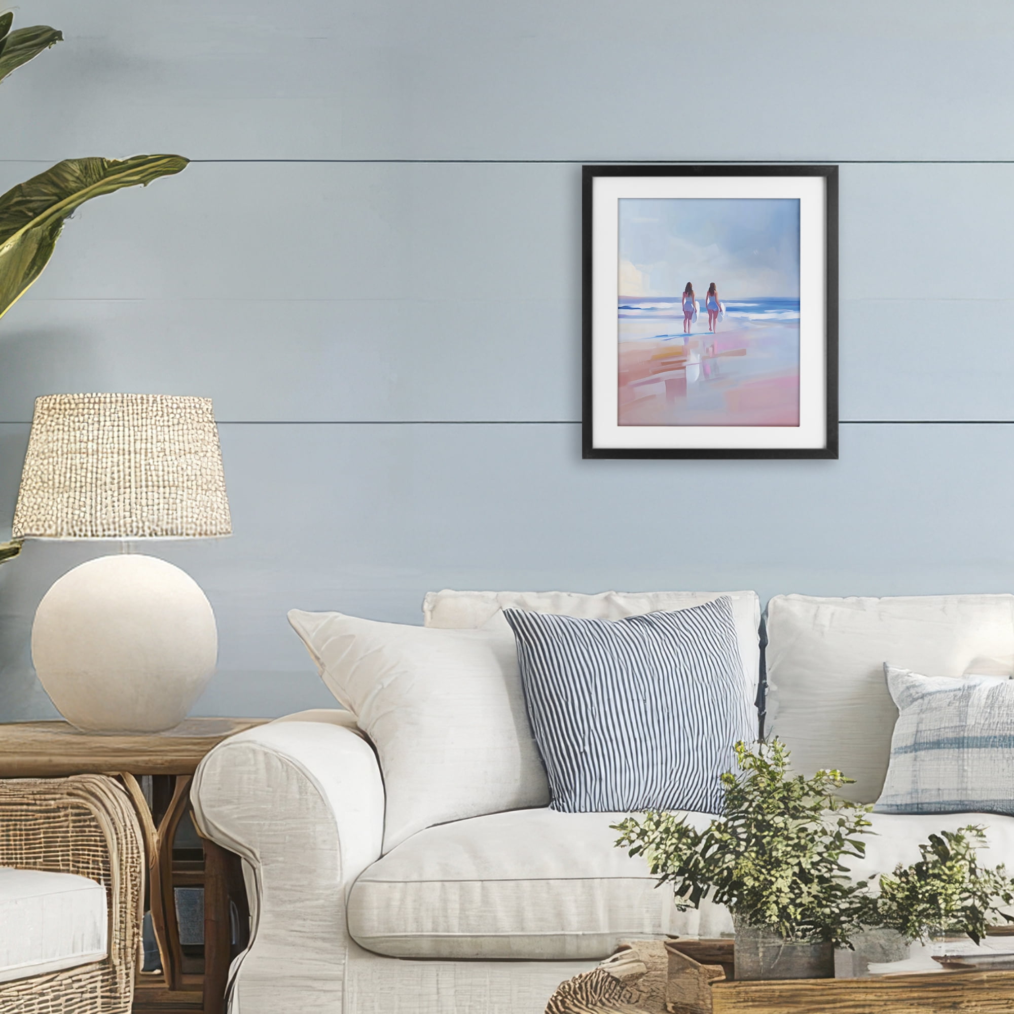 Stupell Industries Heading To Surf at Dawn Black Framed Print Under Glass, design by The Prints Vibe