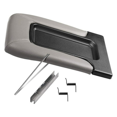 Center Console Lid Replacement Kit Gray - Replaces# 924-811, 19127364, 19127365, 19127366, 924-812 - Fits Chevy Silverado, Avalanche, Tahoe, Suburban, GMC Sierra, Yukon - Interior Armrest Hinge