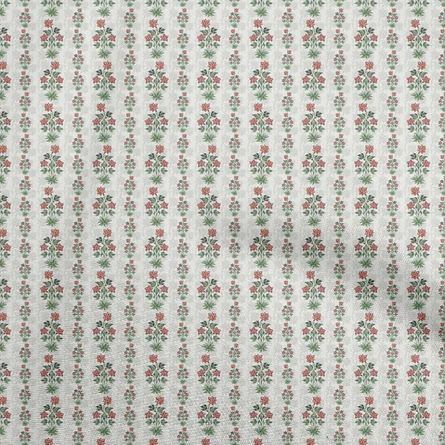 oneOone Tissu Georgette Viscose Blanc Matériel de Robe Florale Tissu Imprimé Tissu au Mètre 42 Pouces de Large