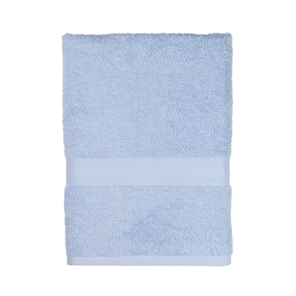 Mainstays 100% Cotton Bath Sheet, Super Soft and Highly Absorbent Basic Solid Premium Cotton Bath Sheet for Bathroom, Hotels, Spa and Gym - Blue