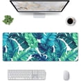 thumbnail image 2 of Green Tropical Palm Leaf Summer Mouse Pad XL Extended Desk Mat, Non Slip Rubber Base Stitched Edge Gaming Pc Desktop Large Mice Pad,31.5 x 11.8 Inch, 2 of 6