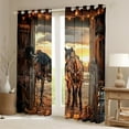 thumbnail image 2 of Manfei Western Theme Curtains Pack of 2 (42x84 Each) for Female Men,Galloping Horse Curtains Blackout,Rustic Retro Farmhouse Bedroom Curtains,Luxury Bedroom Decor, 2 of 6