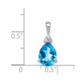 thumbnail image 2 of White Sterling Silver Charm Pendant Diamond Swiss Blue Topaz 16 mm 7, 2 of 2