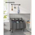 thumbnail image 2 of Clasificador de ropa SONGMICS - Cesta enrollable (3 bolsas, 45 L), color gris pizarra, 2 of 6