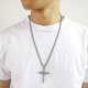 thumbnail image 5 of Colgante de Cruz de clavo de acero fundido de titanio Yuxing para hombre estilo punk 60 cm Oro y plata, 5 of 5