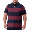 thumbnail image 3 of BRANROY Men's Big and Tall Polo - Check Pattern UPF 50+ Short Sleeve Mens Polo Shirts, Breathable Golf Shirts for Men, Casual Work Shirts - Great for Summer & Outdoor,Red,4XL, 3 of 8