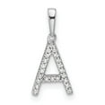 thumbnail image 1 of Diamond2Deal 14K Pendentif Initial en Or Blanc pour Femmes (L -0.63 Pouce), 1 of 4