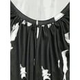 thumbnail image 4 of [Plus-size Casual Stretch Romper] Women'S Plus-size Casual Romper, Women'S Plus-size Tie Dyed Round Neck Medium Stretch Wide Leg Suspender Romper, Casual Comfort, Local Warehouse, Black Five, 4 of 5