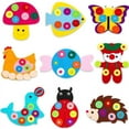 thumbnail image 4 of Kids DIY Cartoon Animal 3D Foam Sticker Puzzle Handmade Early Learning Educational Toys For Children Craft Gift, Frog, 4 of 5