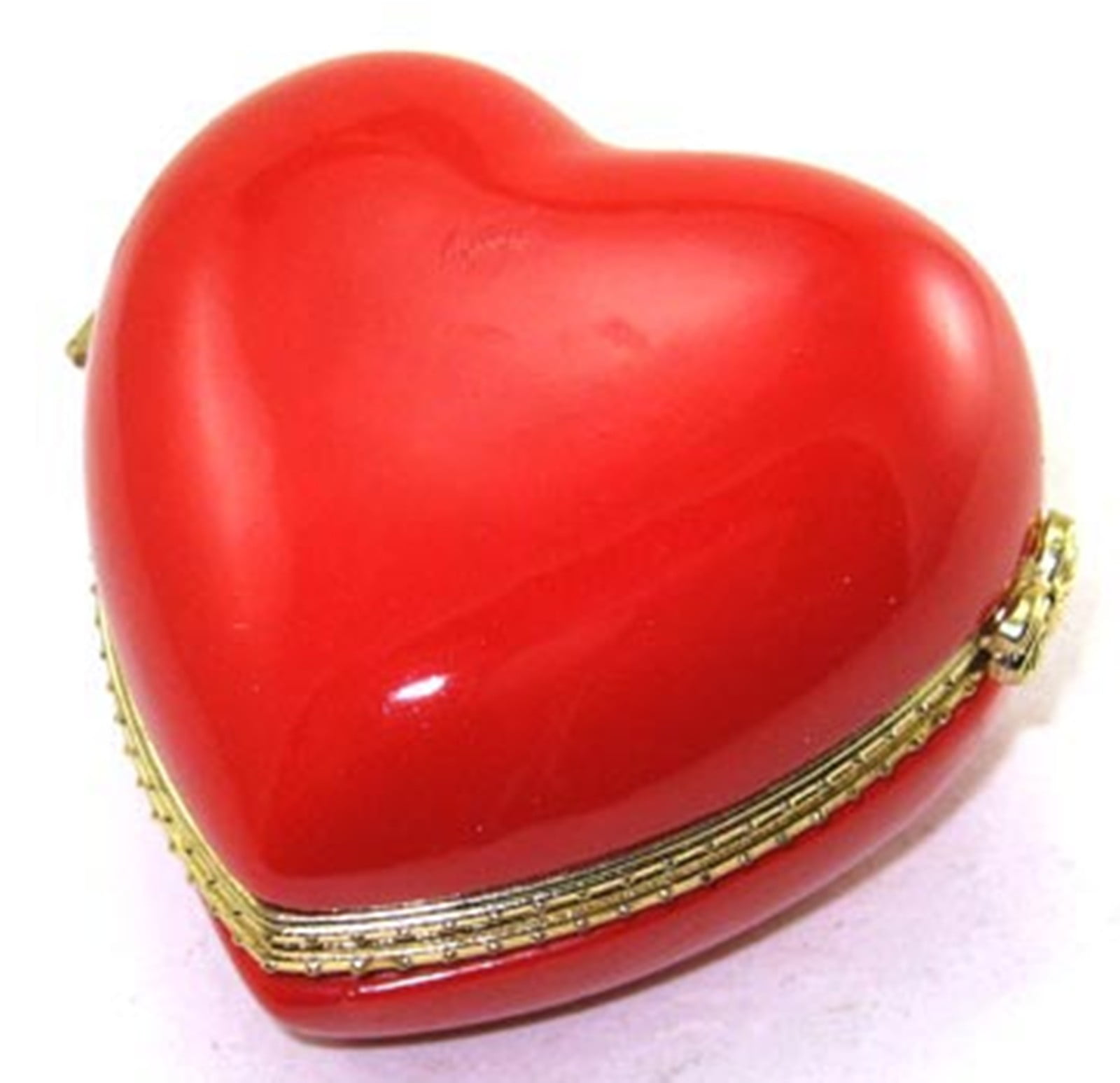 New ACRYLIC VALENTINE HEART COVERED CANDY DISH TRINKET JEWELRY BOX RED or PINK 