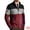 Black Burgundy, variant on Men's Contrasting Colors Stripe Cable Knit Stand Collar Jacket S Multicolor