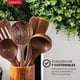 thumbnail image 4 of Juego de 5 Utensilios de Cocina de Madera de Teca con Vaso de Almacenamiento - Color Café, 4 of 9