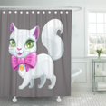 thumbnail image 1 of ABPHQTO Gatito rosa lindo dibujo animado mullido gato blanco gatito niña adorable cortina de ducha 150x180 cm, 1 of 1