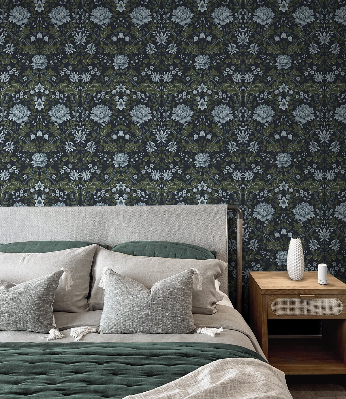 Nextwall Blue & Sage Honeysuckle Trail Peel And Stick Wallpaper - 20.9 in. W x 18 ft. L Roll