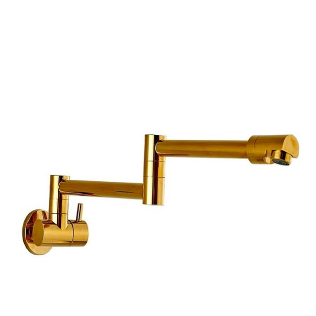 Pot Filler Double Joint Spout Folding Stretchable Swing Arm Wall Brass Kitchen Faucet Single Hole Two Handle Kitchen Sink Faucet ,bar Laundry RV Farmhouse