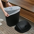 thumbnail image 6 of Zopnny 4-Pack 11 Gallon Swing Lid Trash Can, Plastic Swing-Top Garbage Can, Black, 6 of 7