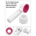 thumbnail image 2 of IDOLCO USB Rechargebale Handheld Fan, 1200 mAh Bladeless Mini Portable Fan with Base [White/Pink], 2 of 6