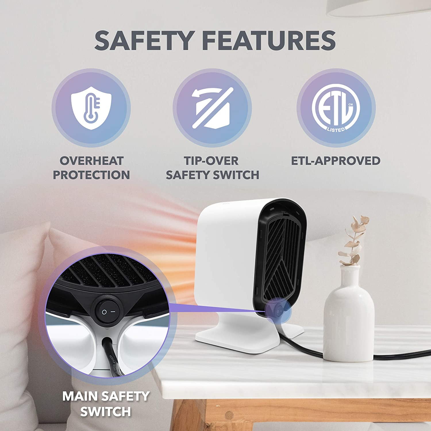 Blast Auxiliary by Blaux Heatcore Desk Heater - 1200W Personal Space Heater  with 3-5 Sec Warming and Tip-Over Safety Switch - Walmart.com