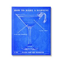 Stupell Industries How To Make Martini Diagram Graphic Art Gallery Wrapped Canvas Print Wall Art, Design by Marcus Jules