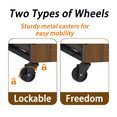 thumbnail image 7 of 27.2"Furniture Style Dog Crate with Wheels, Double Door Indoor Dog Kennel for Small Dogs, Particle Board & Steel Pet Cage with Storage Top, 7 of 7