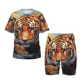 thumbnail image 1 of Balery Colorful Plant Tiger Conjunto de Pijama Infantil de Manga Corta con Estampado – Ropa de Dormir de Algodón Suave-Medium, 1 of 6
