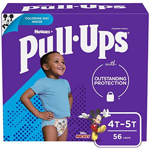 Pull-Ups Boys Potty Training Pants Training Underwear Size 6, 4T-5T, 56 Ct