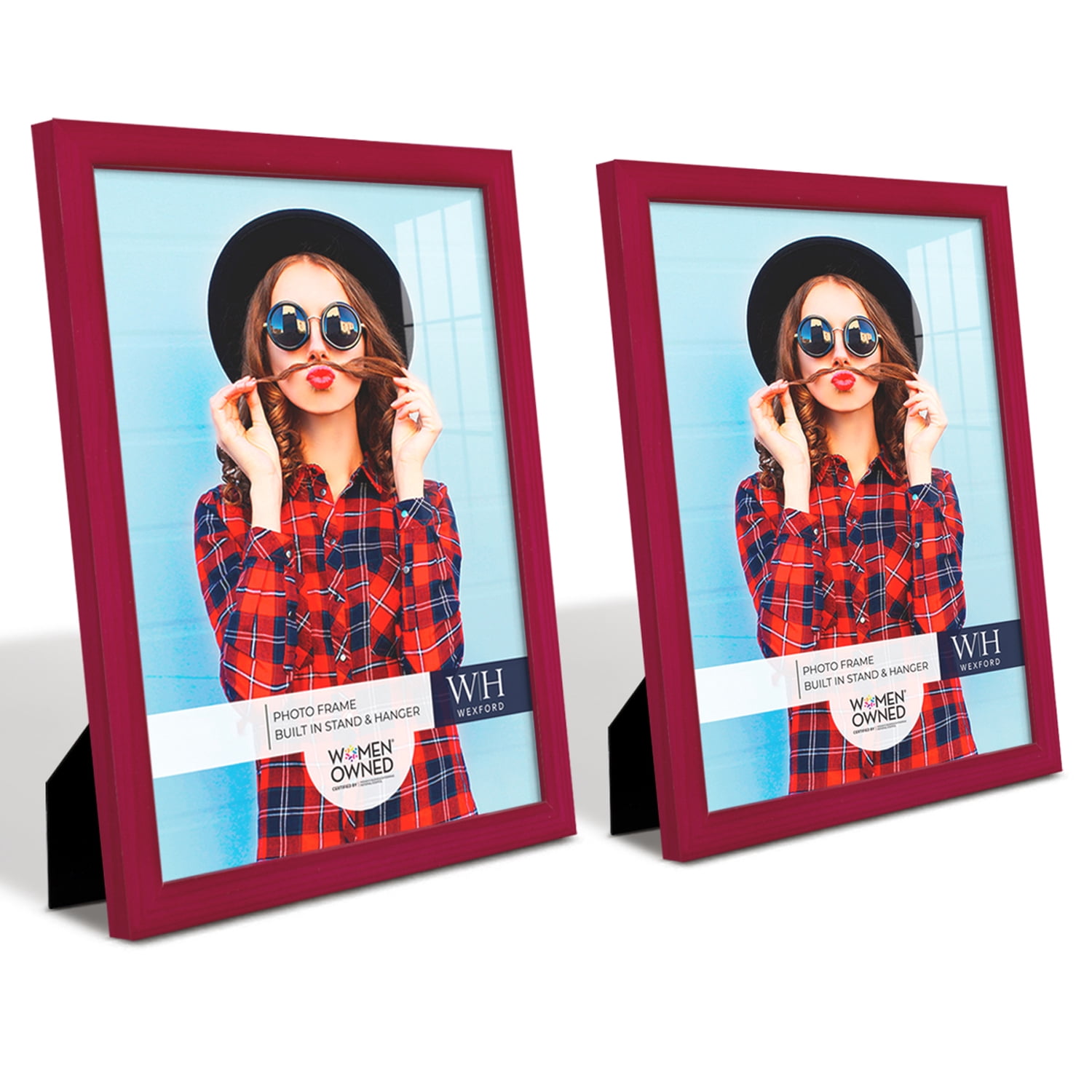 Woodgrain 11 in. x 14 in. Cherry Red Picture Frame (Set of 2)