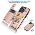 thumbnail image 4 of Njjex For Apple iPhone 15,15 Pro,15 Plus,15 Pro Max 5G Wallet Case, iPhone 15 6.1" PU Leather Case,Luxury Slim Folio Flip Kickstand Shockproof Cards Holder Wallet Case Cover -Rose Gold, 4 of 8