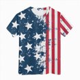 thumbnail image 4 of kpoplk Girls Boys 4th of July American Flag Patriotic USA Shirt Kids Independence Day Tops Girl Short Sleeve Fashion Outfit(Navy,6-7 Y), 4 of 4