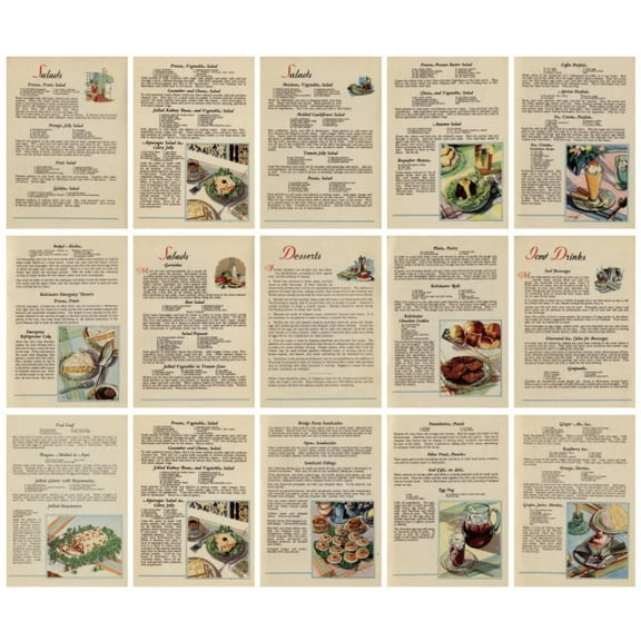 3 Sets(90PCS) Retro Inspiration Series Kraft Paper, Vintage Paper for Decoupage, Scrapbooking and Gift Sending