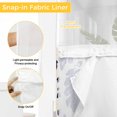thumbnail image 6 of No Hook Shower Curtain Set with Snap in Liner, Pastoral Vintage Floral Pattern Waterproof Bathroom Curtain with See Through Top Window, Summer Ombre Leaves Double Shower Curtains for Bathtub, 6 of 9