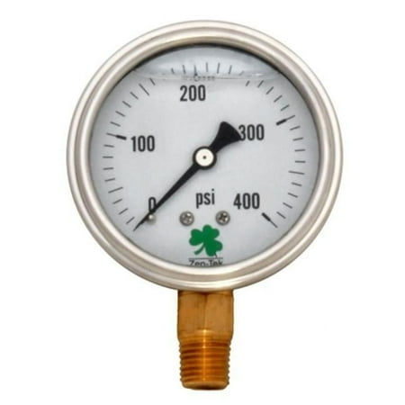 Zenport LPG400-10PK Liquid Filled Pressure Gauge 0-400 Psi- Box of 10