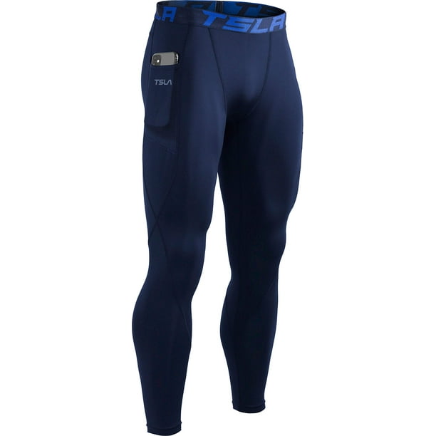 TSLA Mens Thermal compression Pants, Athletic Sports Leggings