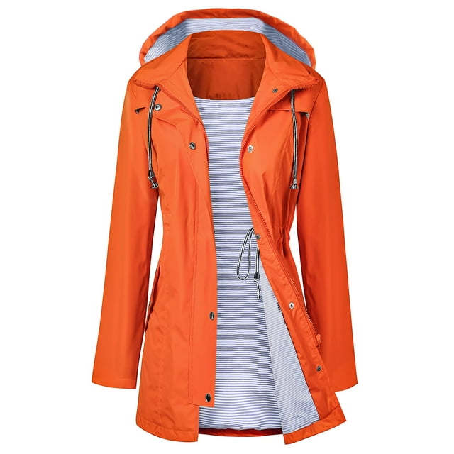 Gabardina impermeable LOMON con capucha larga para mujer