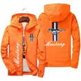 thumbnail image 4 of Chaqueta con capucha con estampado de logotipo de coche Ford Mustang para hombre, rompevientos informal, ropa para exteriores, primavera y otoño, nueva moda, 4 of 5