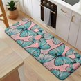 thumbnail image 5 of Blue Butterfly Pink Background Pattern Kitchen Rug Mat,Kitchen Runner Rugs Non Skid Washable,Decorative Kitchen Floor Mats for Kitchen,Sink,Laundry,17"x47.2", 5 of 7