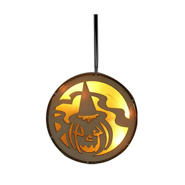De Madera Bruja Calabaza Lámpara Colgante Adorno Para Decoraciones De Halloween seitruly HA042878-05